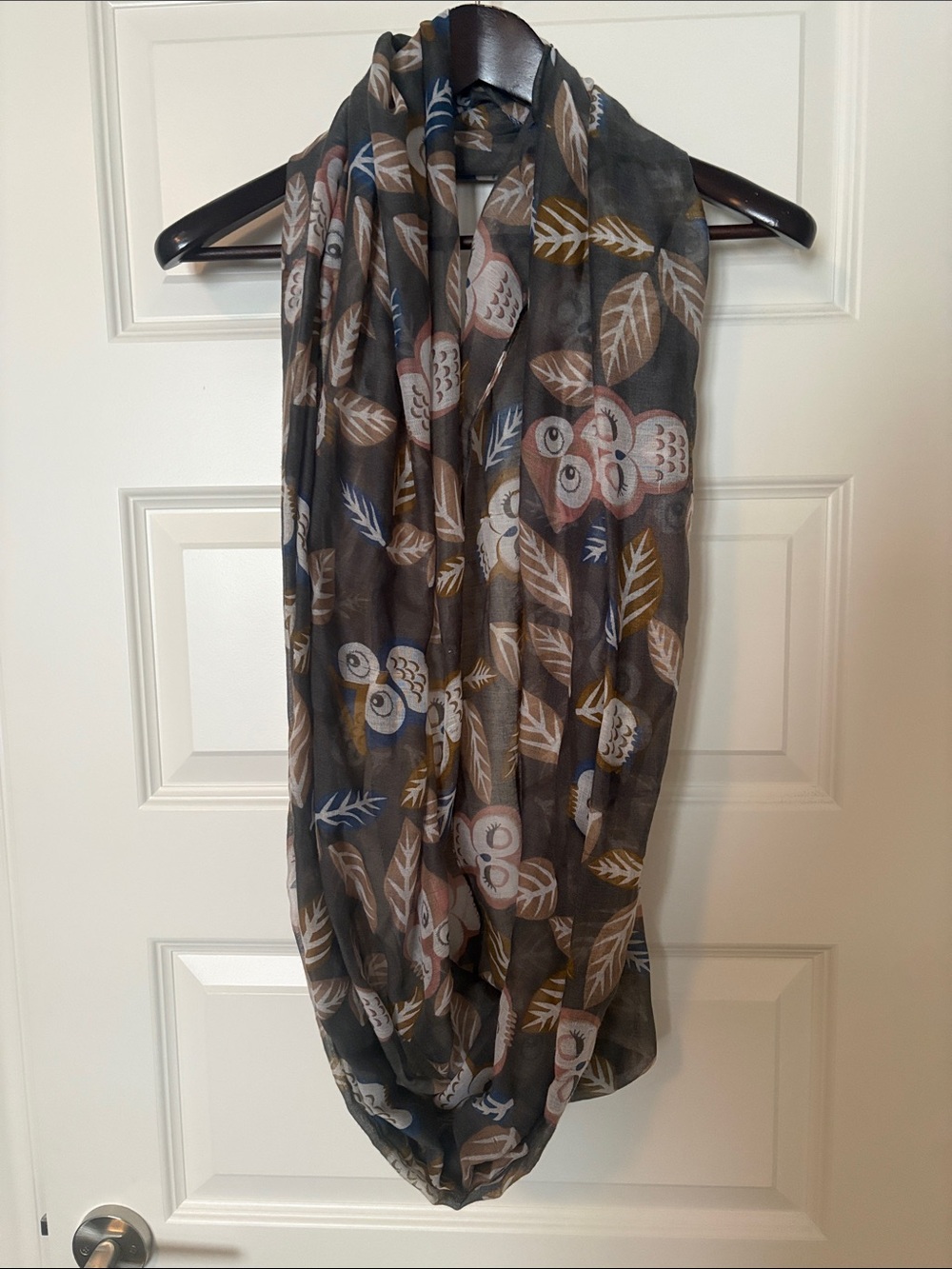 Gray Owl Print Infinity Skirt